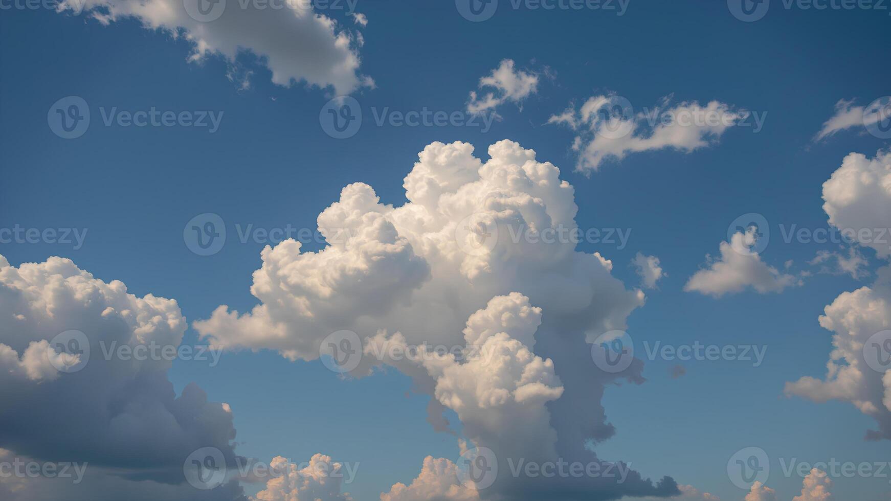 Majestic White Clouds Against a Clear Blue Sky in Daytime photo