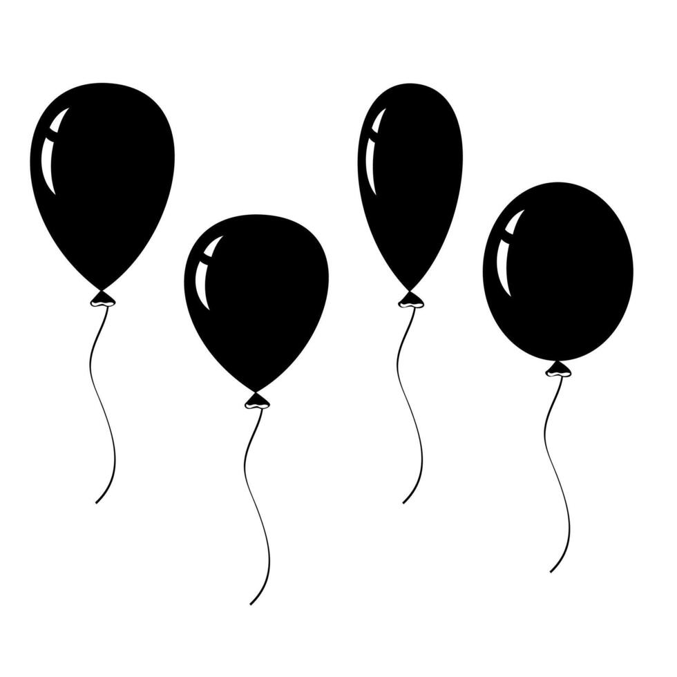 Balloon silhouette set. vector