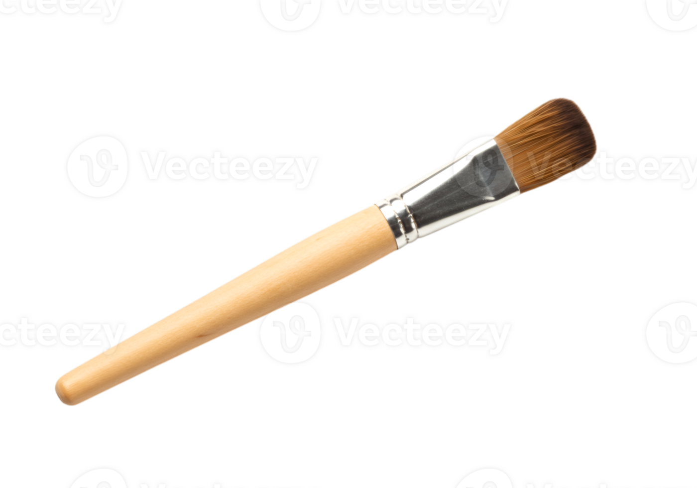 Close-up of a Flat Foundation Brush on a transparent Background, capturing precision and elegance in cosmetic application png
