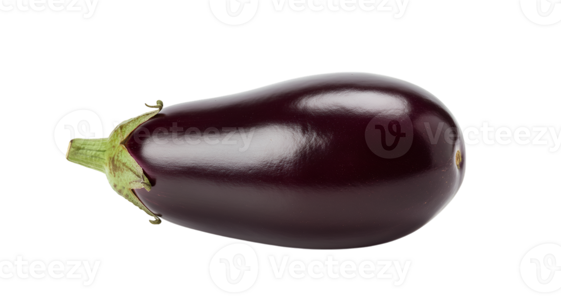 A Single Fresh Eggplant Isolated on a Transparent Background with Studio Lighting png