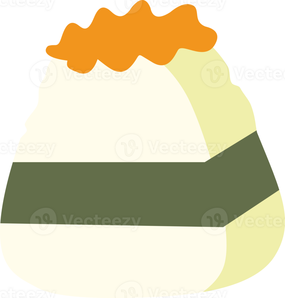 Rice ball with seaweed salmon eggs png