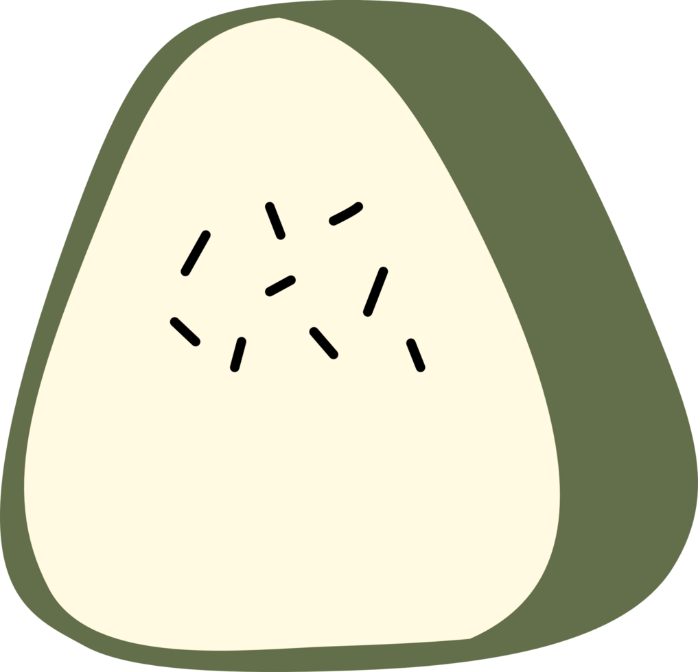 Sesame and salt japanese rice ball onigiri drawing png