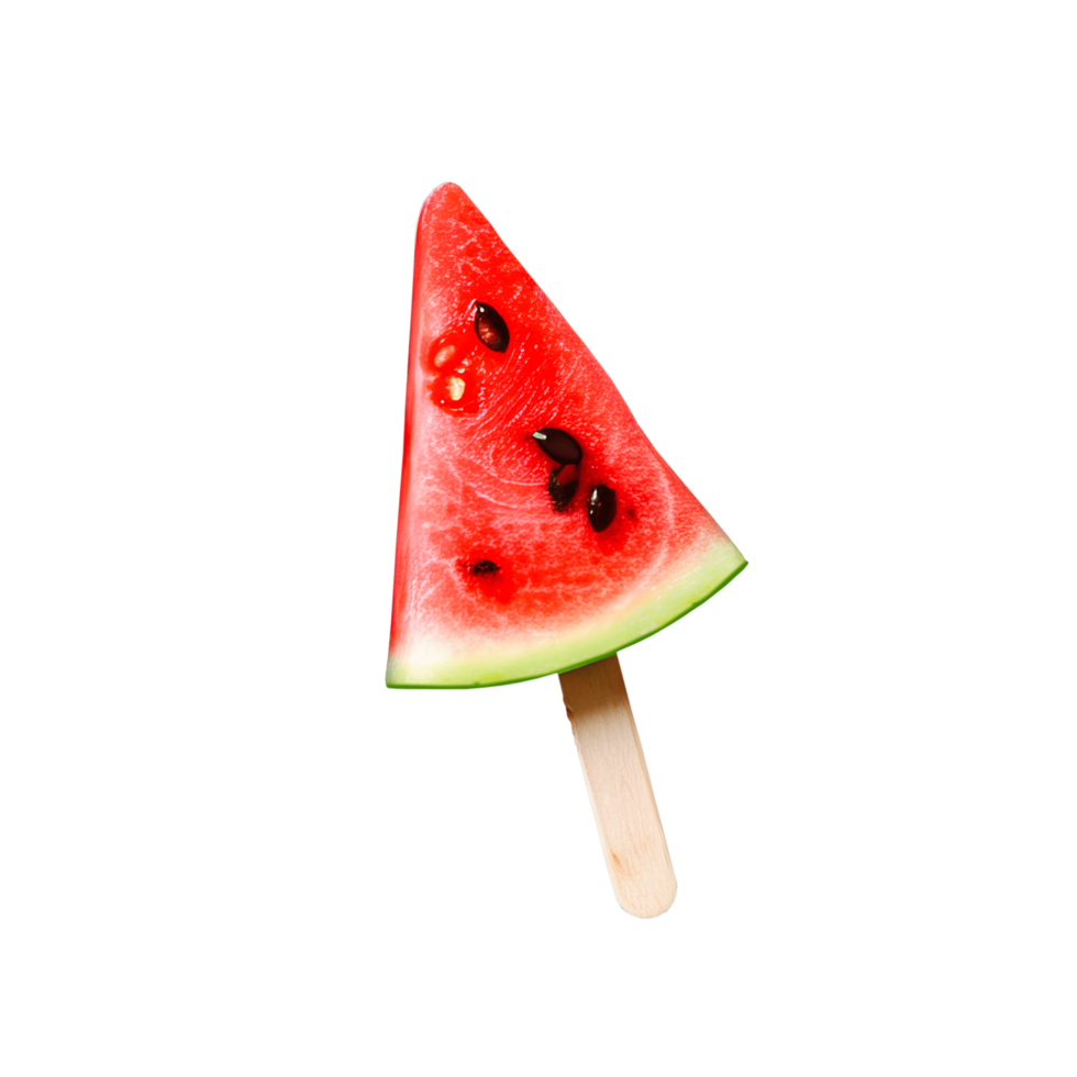 Fresh Watermelon Sliced cut Ice Cream Stick. Transparent summer fruit watermelon png