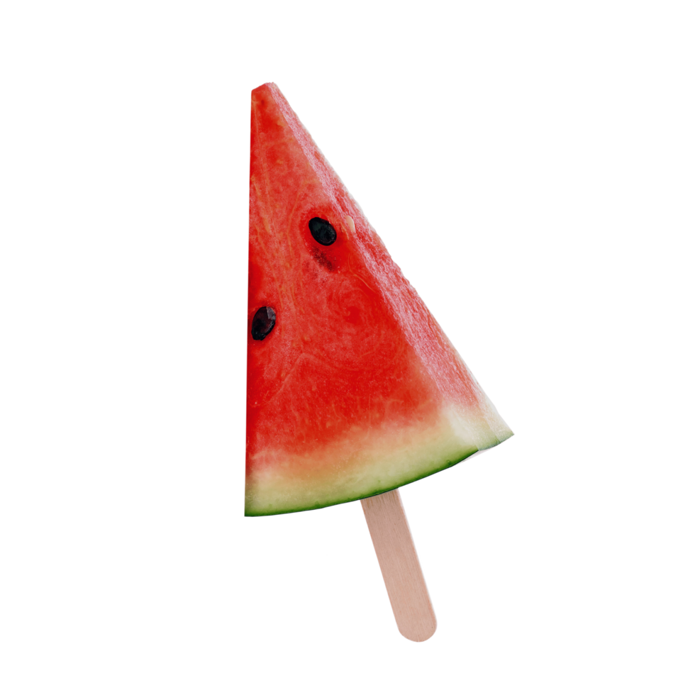 Sliced ripe watermelon Ice Cream Stick. Transparent summer fruit watermelon png