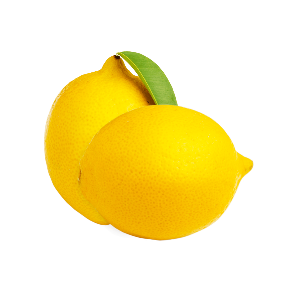Juicy Lemon with Green Leaves Refreshing Citrus Fruit png