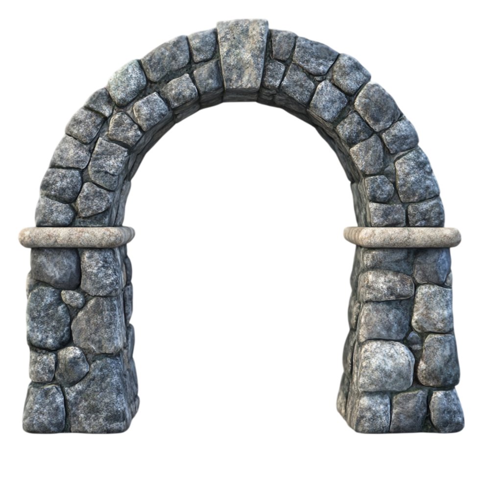 Stone entrance portal architecture constructionisolated on transparent background png