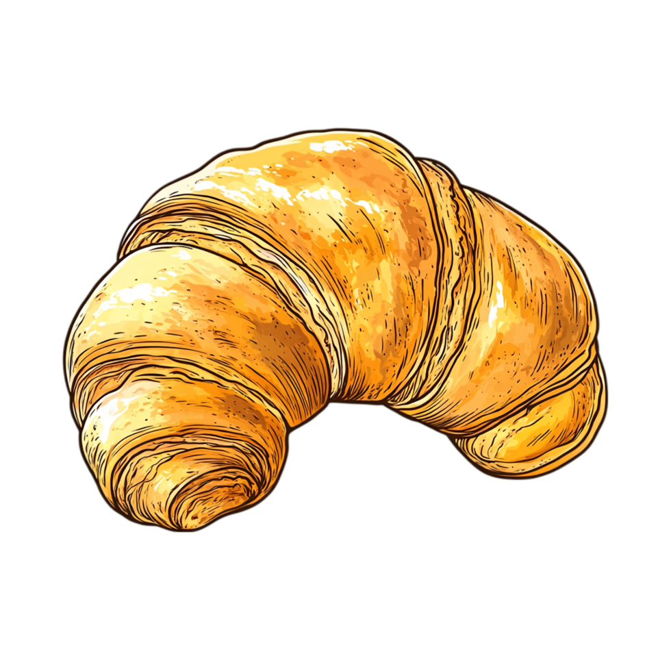 Tempting Fresh Croissant with Tender Layers Isolated on Transparent Background png