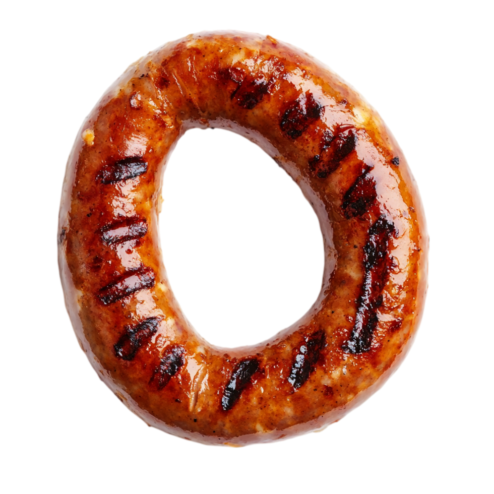 Grilled Sausages with Charred Texture Isolated on Transparent Background png