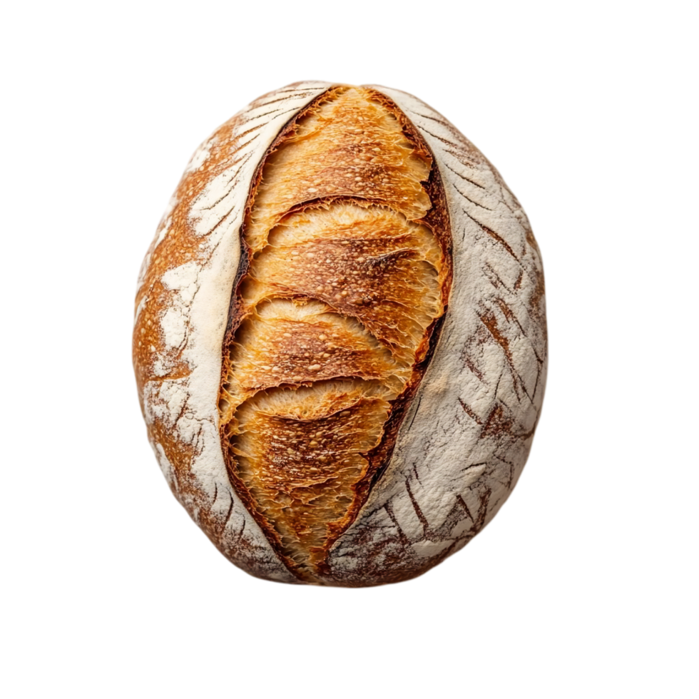 baked sourdough bread loaf artisan bakery food isolated on transparent background png