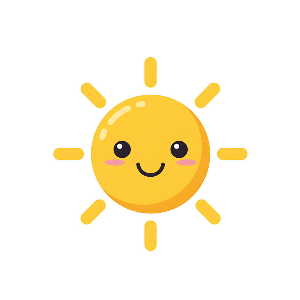 Cute Smiling Sun Cartoon Illustration Isolated on Transparent Background png
