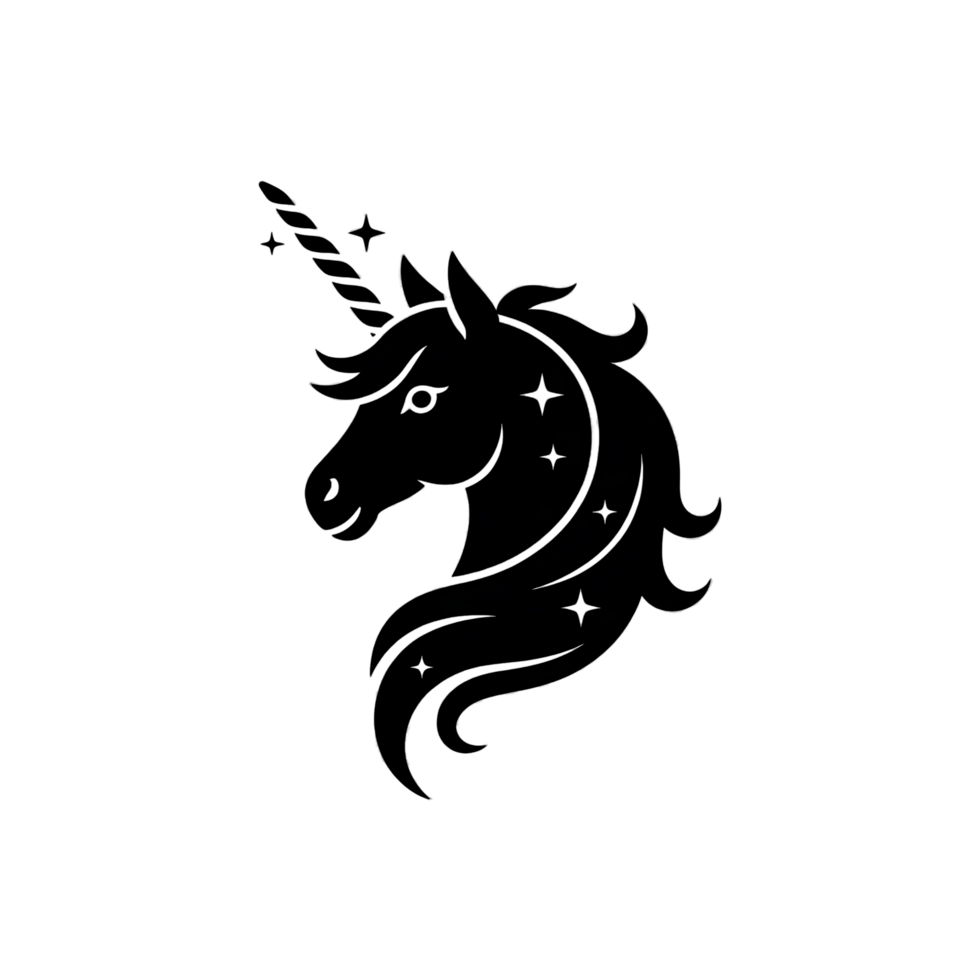 Fantasy Unicorn Logo Design on Transparent Background png
