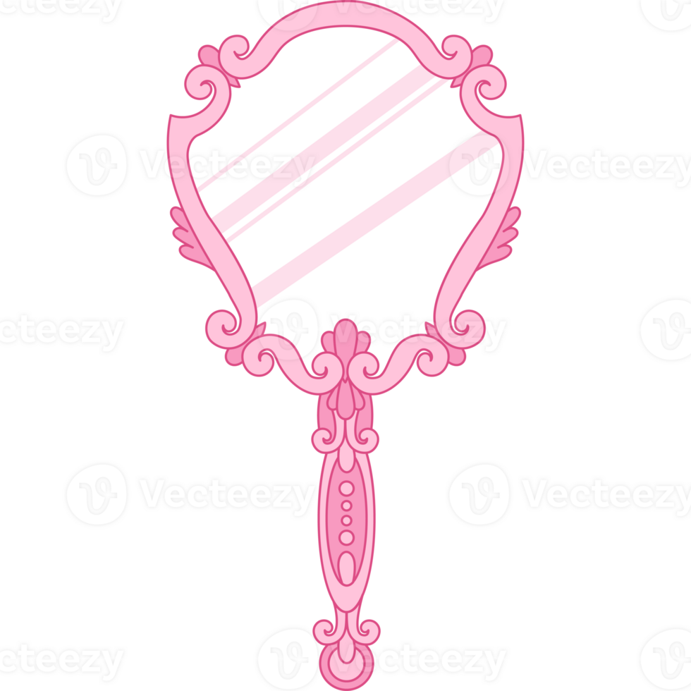 Vintage Coquette Hand Mirror. Girly Vibe png