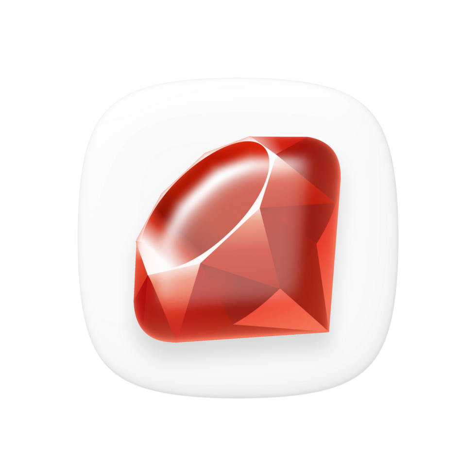 Ruby programing language 3d icon transparent background png