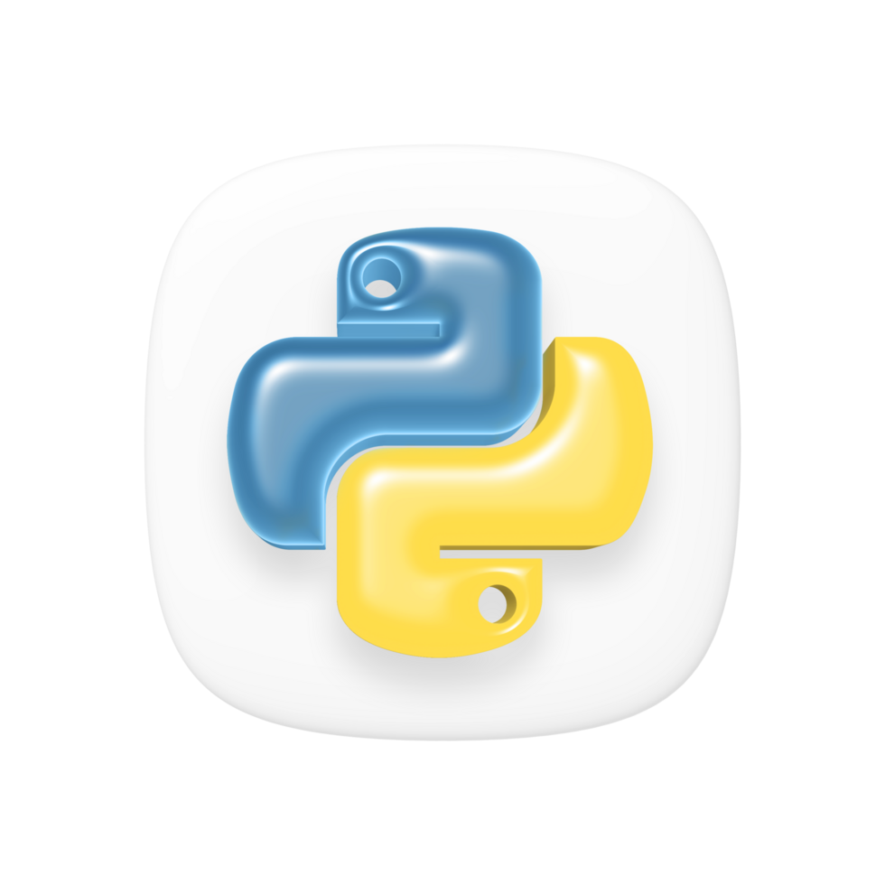 Python programing language 3d icon transparent background png