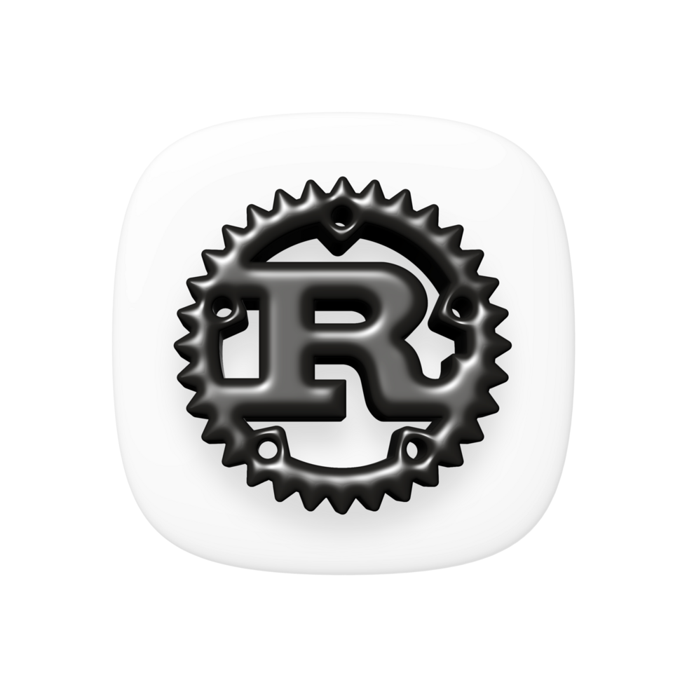 Rust programming language 3d icon transparent background png