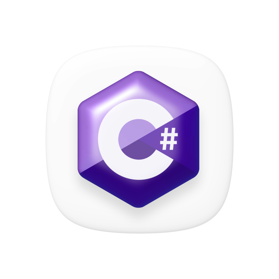 C sharp programming language 3d icon transparent background png