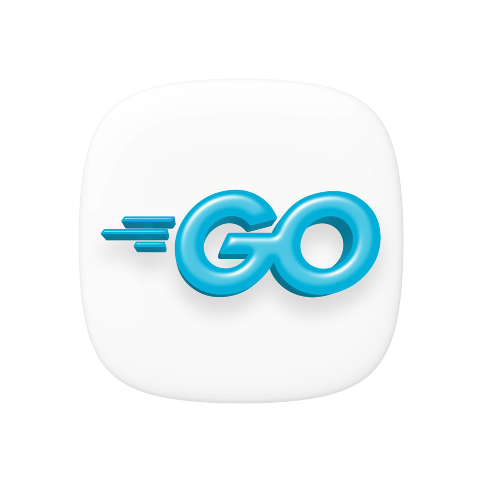 Go programing language 3d icon transparent background png