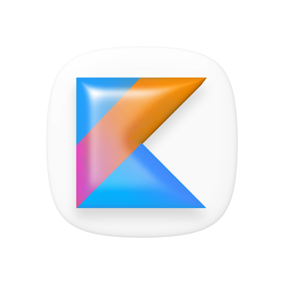 Kotlin programming language 3d icon transparent background png
