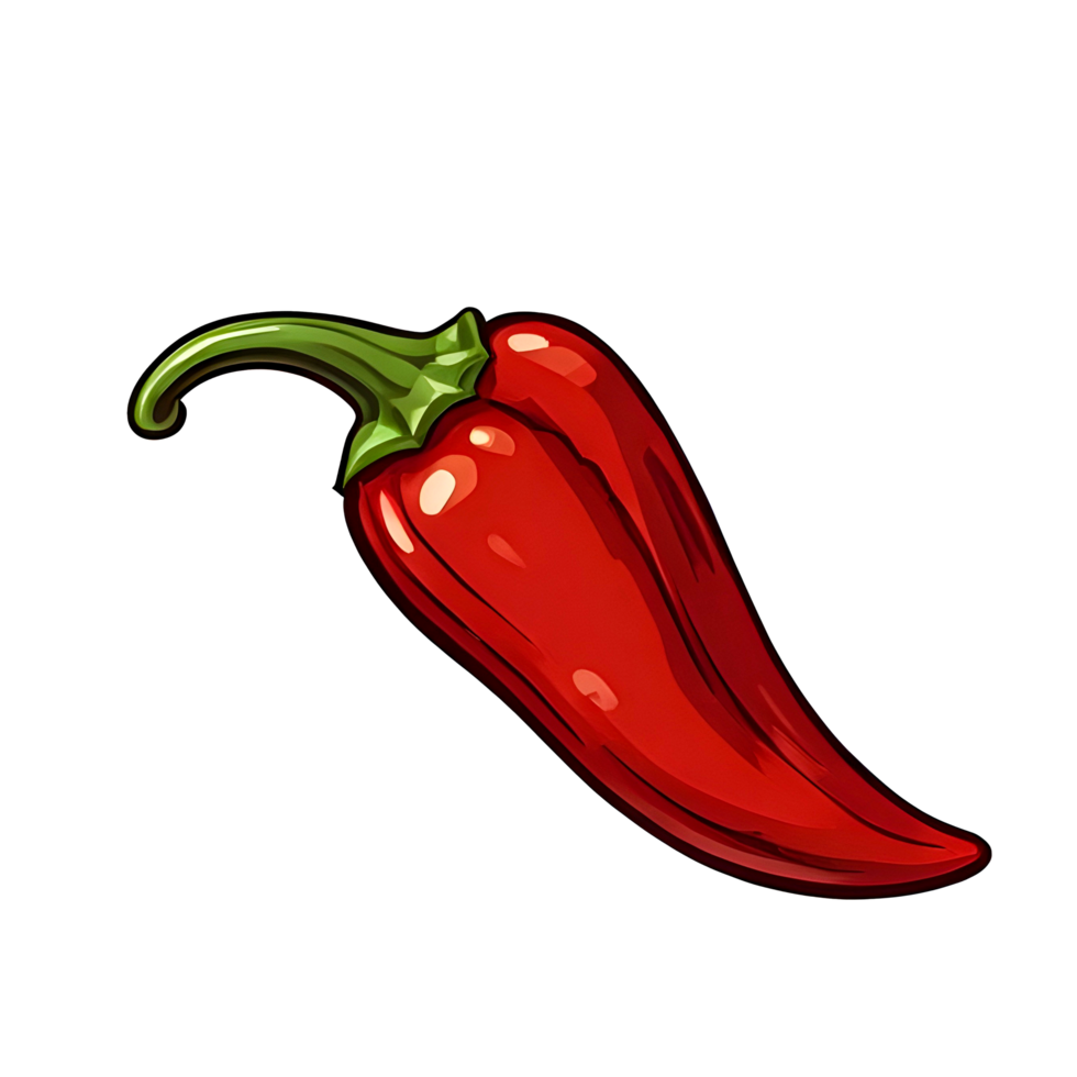 Red chili pepper cartoon illustration png
