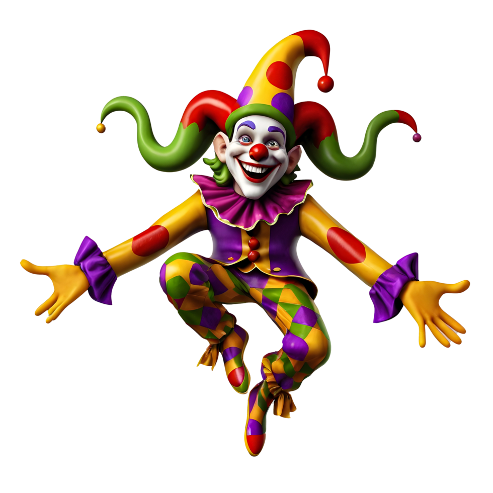 Cartoon joker on a transparent background png