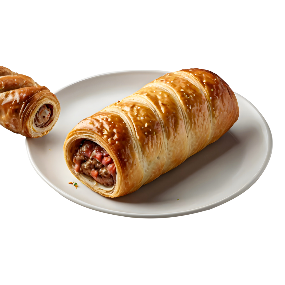 Tempting Sausage Roll on transparent background png