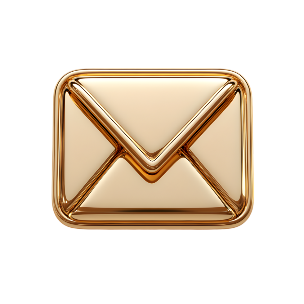 Golden Envelope Icon Digital Mail Luxury Message, png