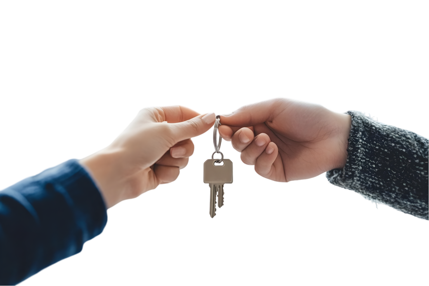 Handing house keys new home ownership real estate transaction png