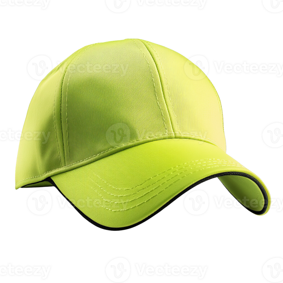 Fluorescent Green Trucker Hat Isolated on a Transparent Background png