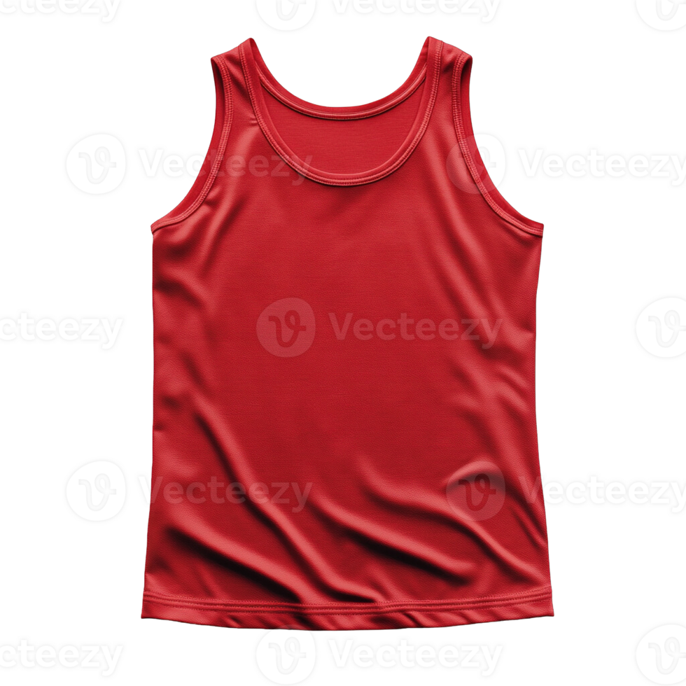 Blank Red Workout Tank Top Mockup Isolated on Transparent Background png