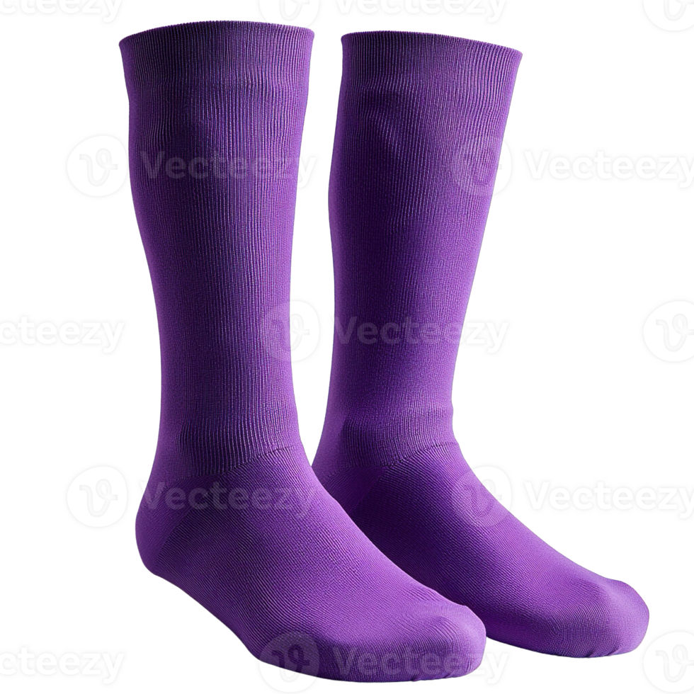 Stylish Purple Athletic Socks with a Comfortable Fit Isolated on a Transparent Background png