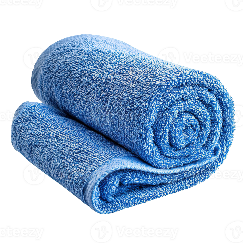 High-Quality Blue Microfiber Towel Isolated on Transparent Background png