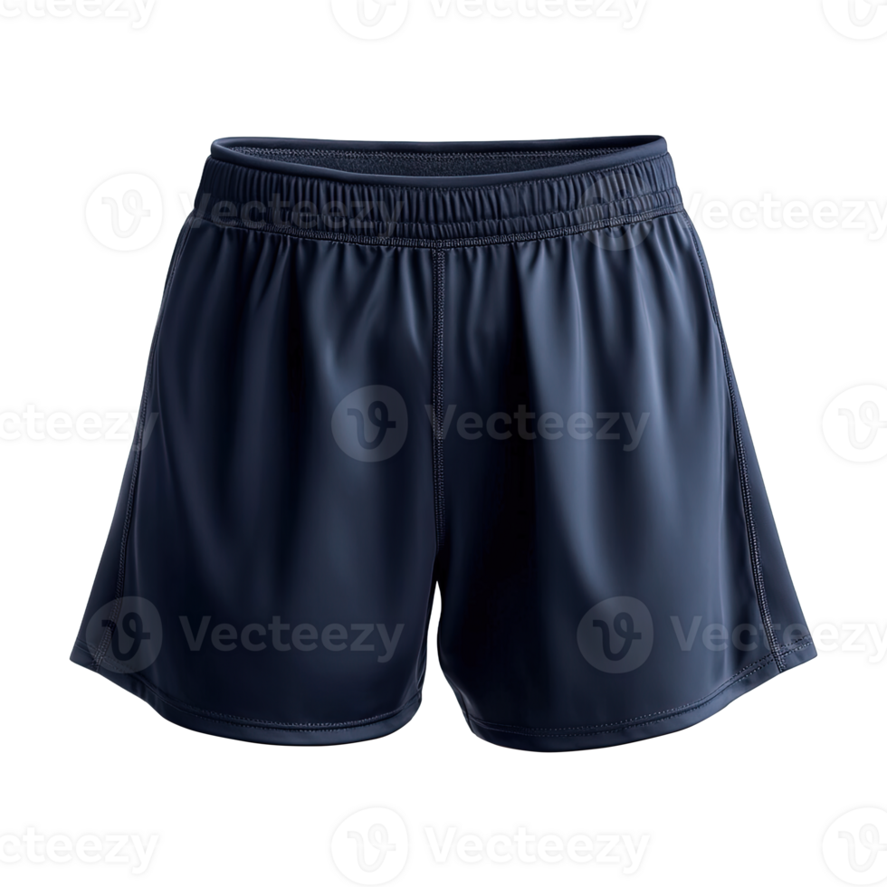 Navy Blue Athletic Running Shorts with Elastic Waistband and Loose Fit, Isolated on Transparent Background png