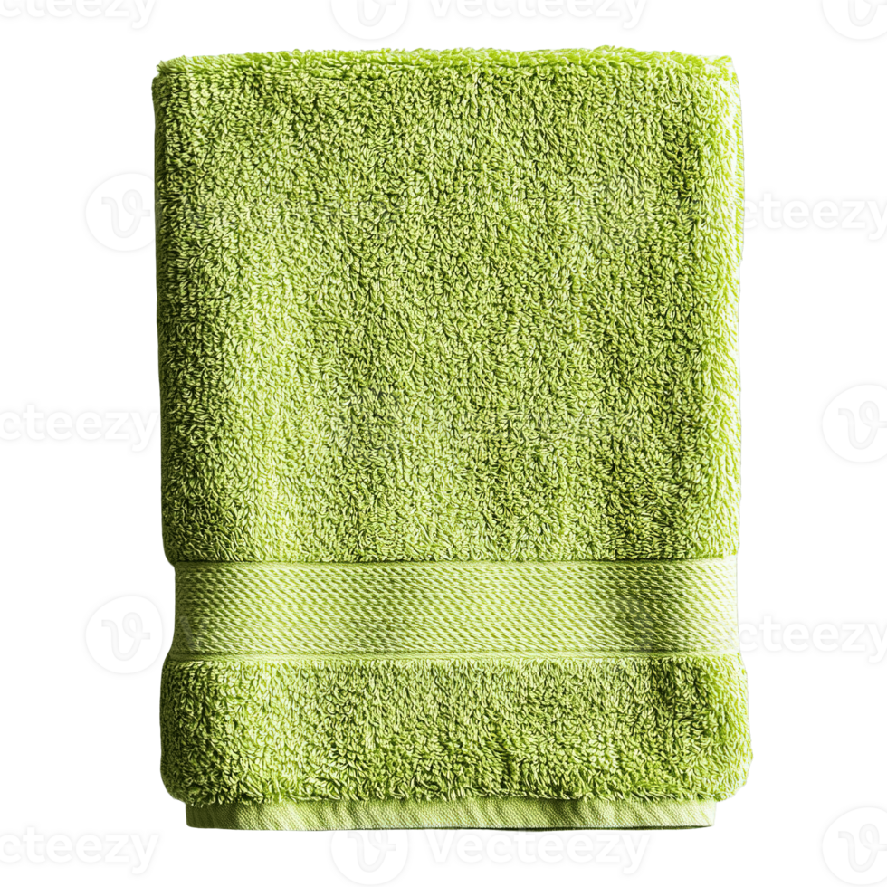 High-Quality Lime Green Terry Cloth Towel Isolated on Transparent Background png