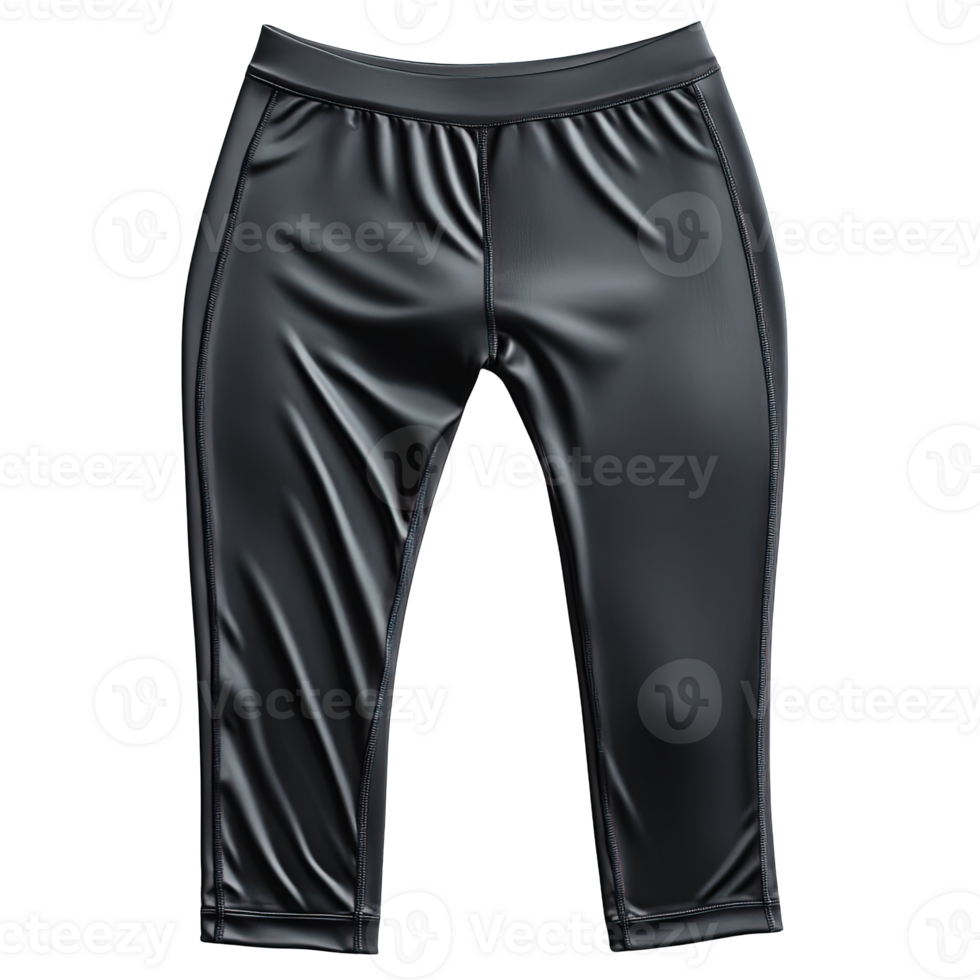 Sleek and Stylish Black Compression Leggings for Running, Yoga, and Fitness Training png