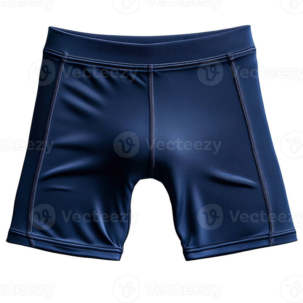 Premium Quality Navy Blue Workout Shorts with Ergonomic Design Isolated on Transparent Background png