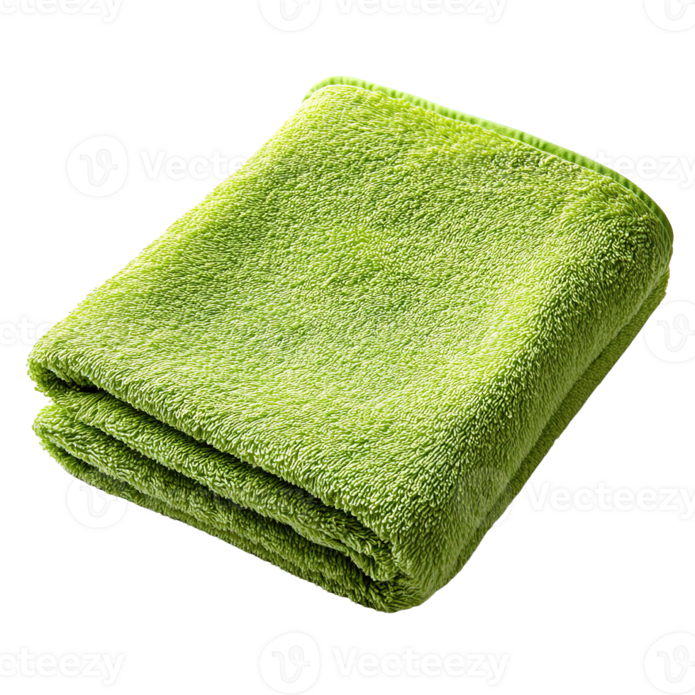 Luxurious Lime Green Bath and Gym Towel Isolated on Transparent Background png