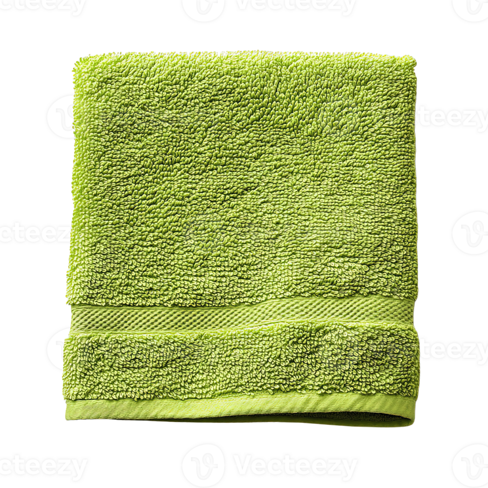 Lime Green Cotton Towel Isolated on Transparent Background png