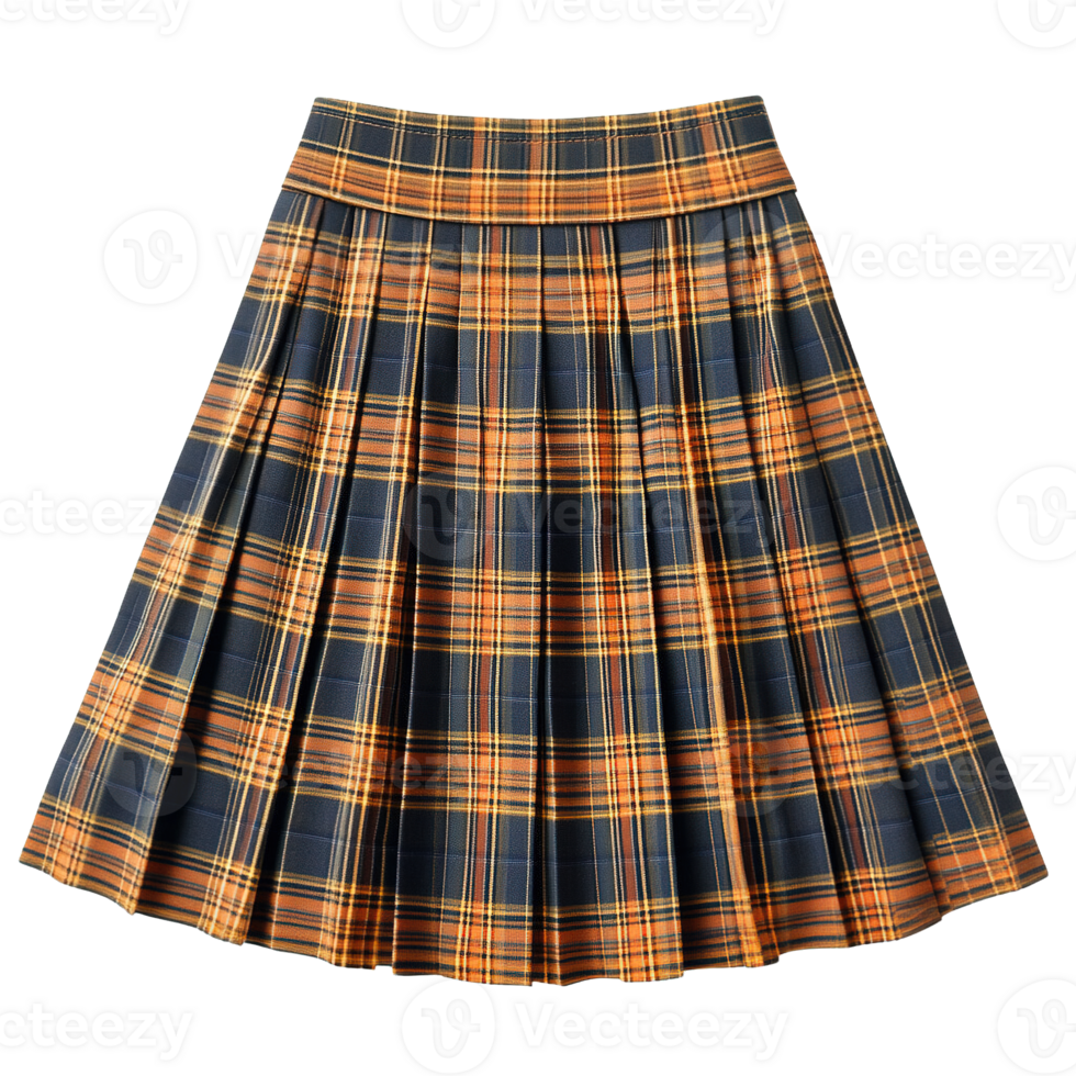 Chic and Trendy Girls Plaid Skater Skirt with Classic Pleats png