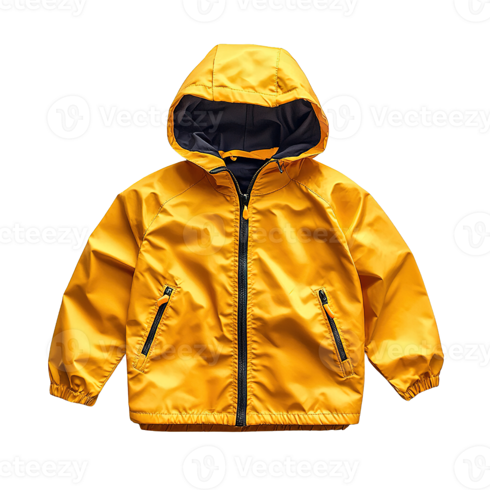 Comfortable and Breathable Children's Raincoat with Stylish Design on Transparent Background png