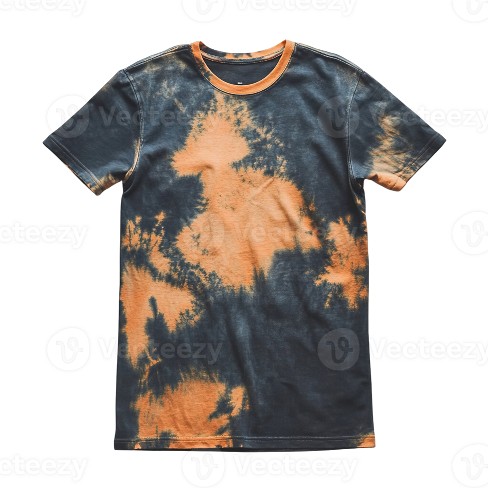Trendy Unisex Tie-Dye T-Shirts with Handmade Artistic Patterns Isolated on Transparent Background png