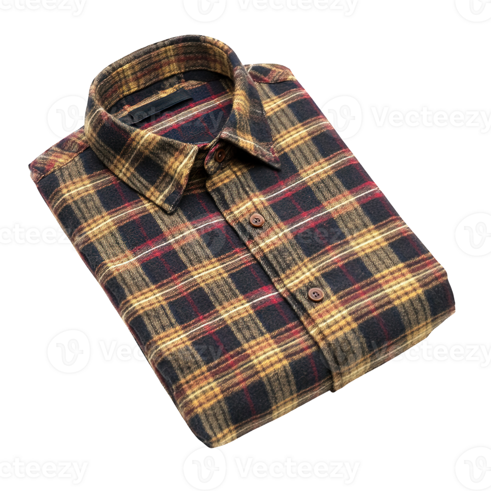 High-Quality Flannel Shirts with Checkered Designs Isolated on Transparent Background png