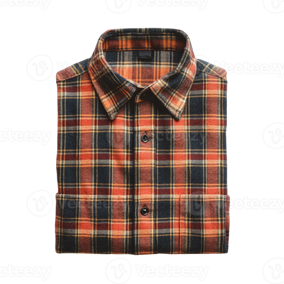 Warm and Soft Flannel Shirts with Traditional Plaid Prints Isolated on Transparent Background png