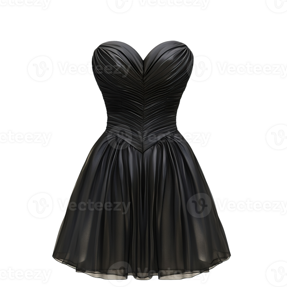 Fashionable Strapless Dress with Sculpted Bodices and Full Skirts Isolated on Transparent Background png