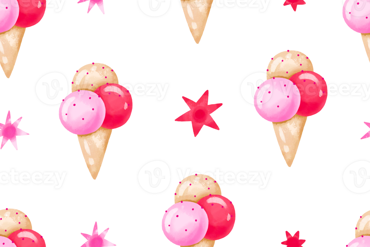 Seamless pattern with ice cream. Ice cream pink background png