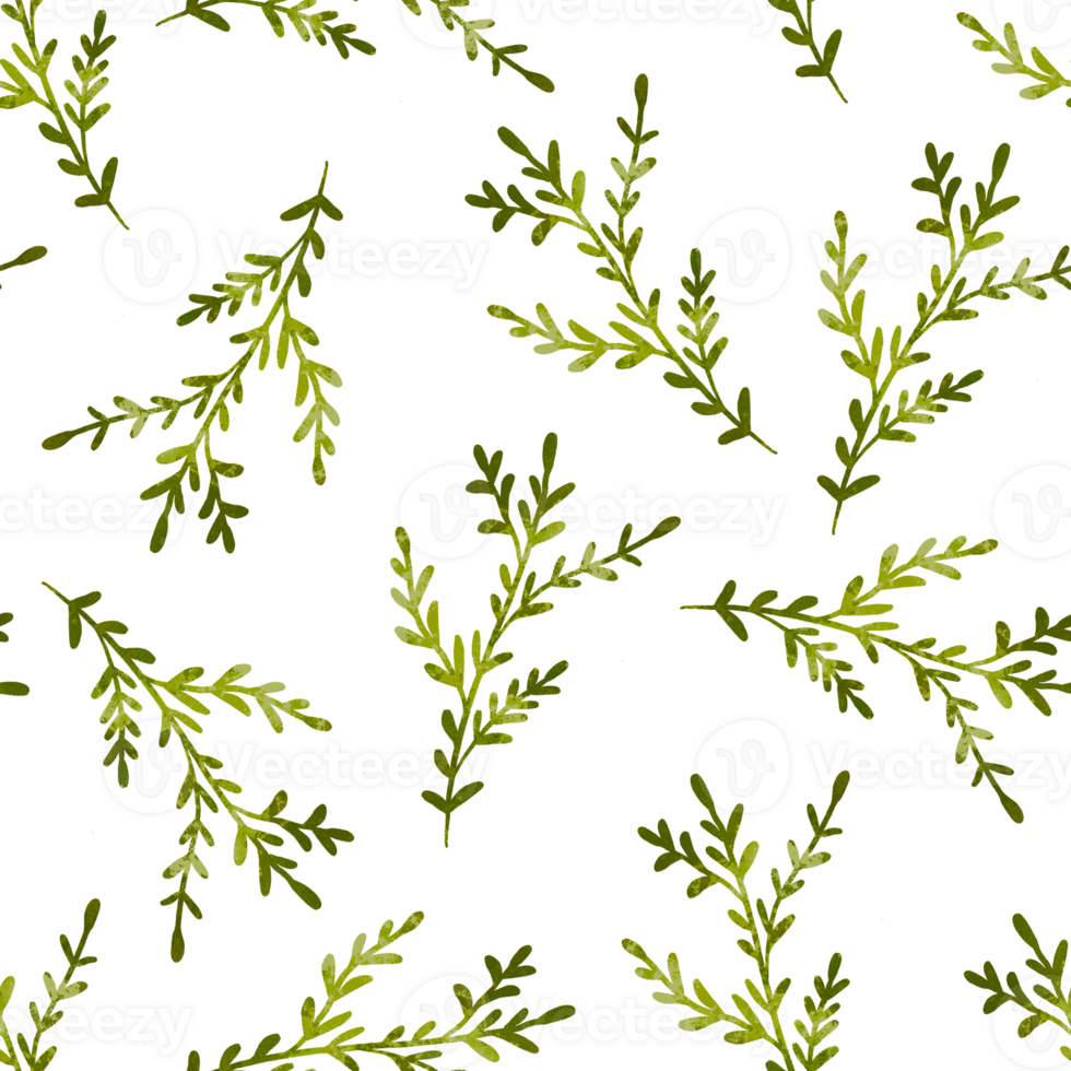 Watercolor palm leaves seamless pattern. Hand drawn botanical illustration repeated background Spring summer. Green pattern png