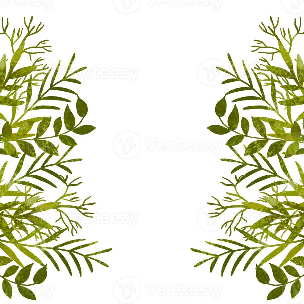 Greenery decor for holidays. Easter card design with branches, leaves, plants. Watercolor illustration png
