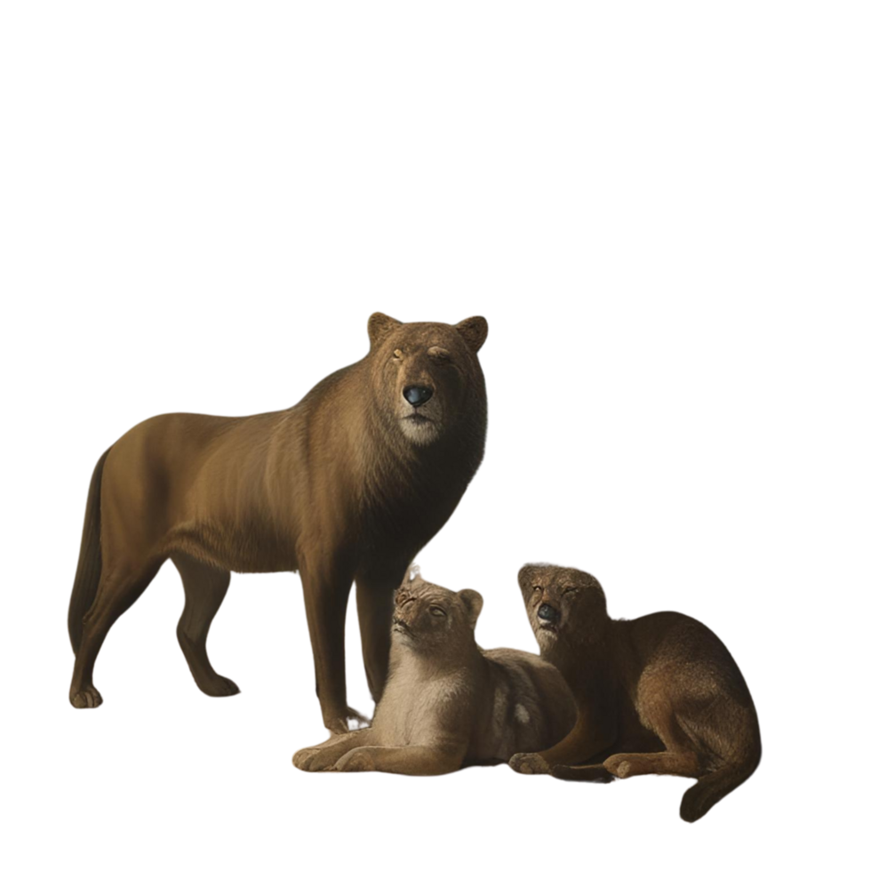 A group of lions and a lioness png