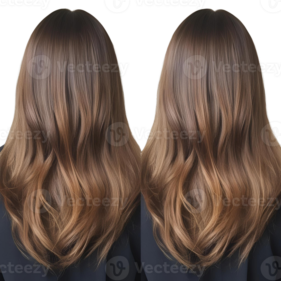 A collage of a woman's hair png