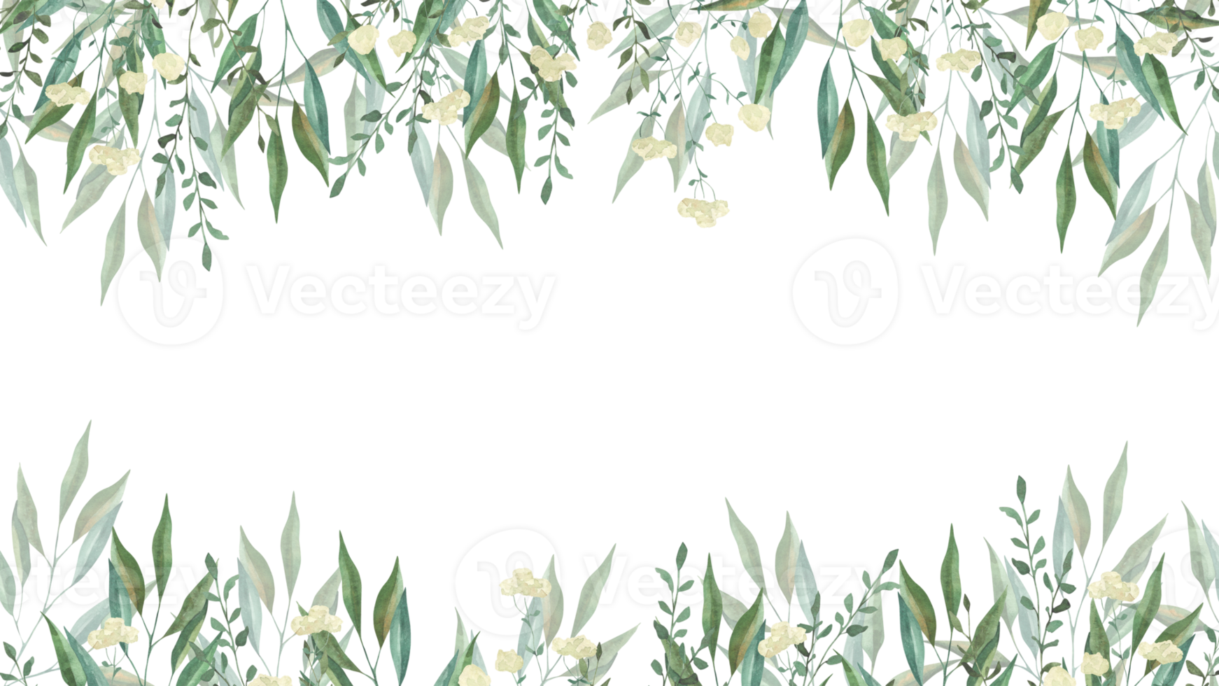 Frame with watercolor illustrations of various herbs. png
