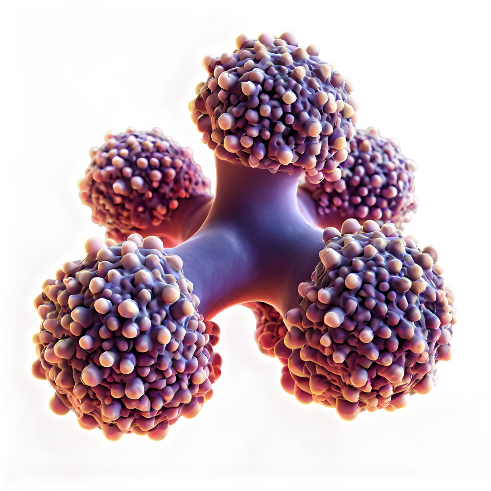 Molecule of candida auris fungal infection isolated on transparency background png